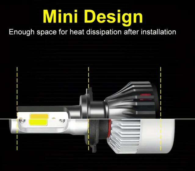 h7 v6 / c6 mini led fényszóró szett 24w 12v