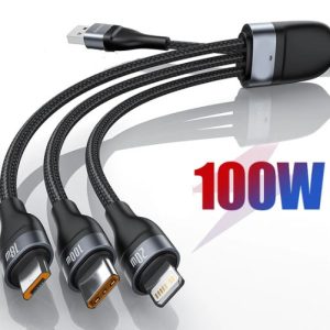 100w 3in1 gyorstöltő kábel alumínium ötvözet