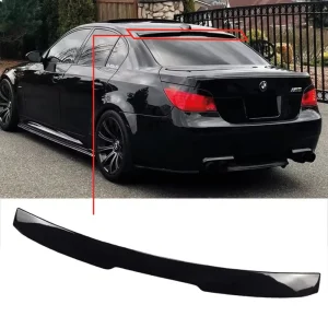 tetőspoiler bmw e60 5 ös szériához, m4 stílusban, 2004 2010, 520i, 525i, 530, zongoralakk fekete abs műanyag