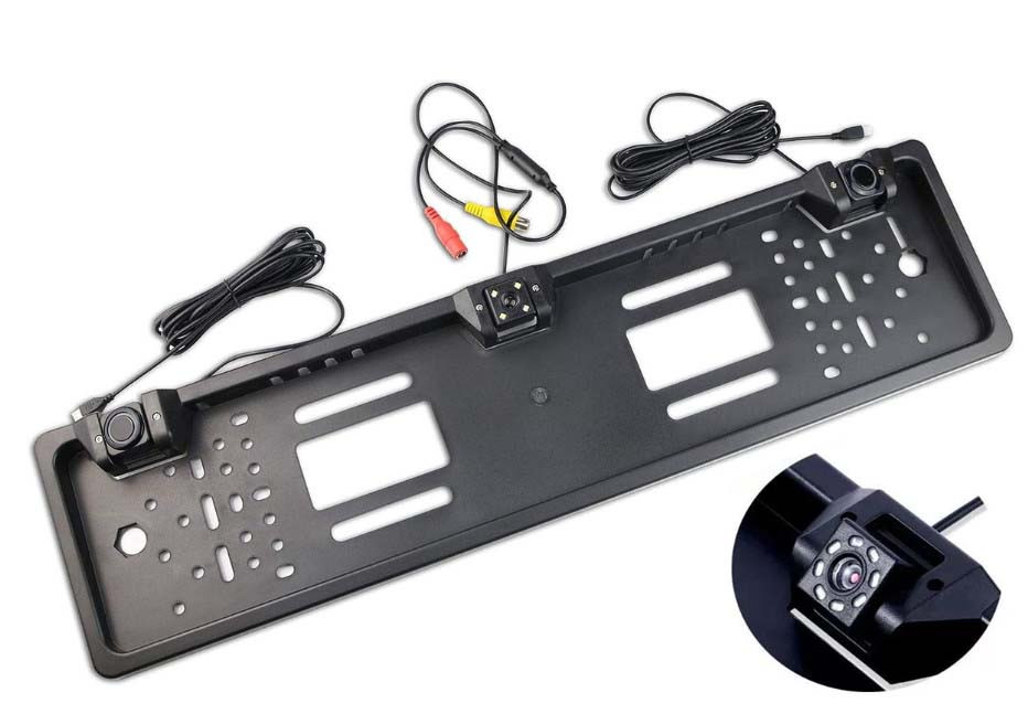 8led es rendszámtábla keretbe épített tolatókamera + 2db tolatószenzor