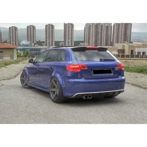 audi a3 8p rs3 style 2003 2008 4 ajtós, zongora alakú, fekete, vákuum műanyag hátsó lökhárító spoiler