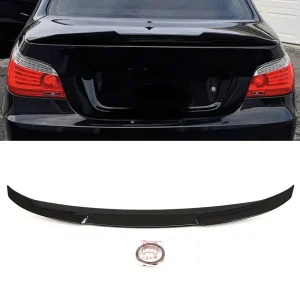 hátsó spoiler bmw e60 5 ös szériához, m4 stílusban, 2004 2010, 520i, 525i, 530, zongoralakk fekete abs műanyag