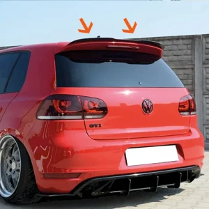vw golf mk6 gti r cup v2 2008 2012 hátsó spoiler, fekete abs műanyag