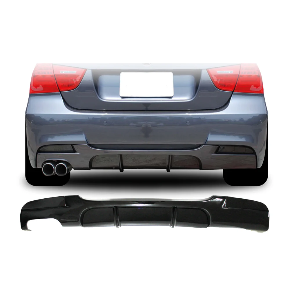 hátsó diffúzor bmw e90 m technic 2004 2011 m performance diffúzor l kettős kimenetű zongoralakk fekete vákuumos autóstílus diffúzor hátsó karosszéria készlet