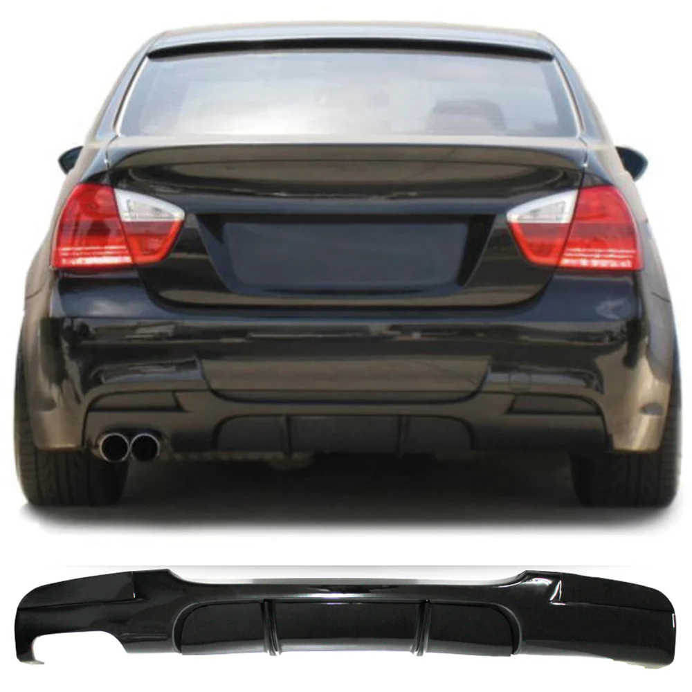 hátsó diffúzor bmw e90 m technic 2004 2011 m performance diffúzor l kettős kimenetű zongoralakk fekete vákuumos autóstílus diffúzor hátsó karosszéria készlet