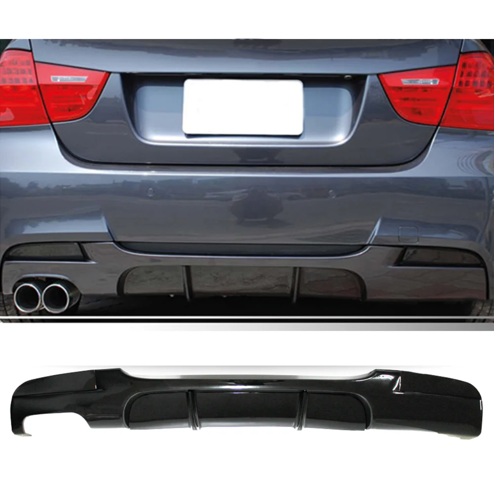 hátsó diffúzor bmw e90 m technic 2004 2011 m performance diffúzor l kettős kimenetű zongoralakk fekete vákuumos autóstílus diffúzor hátsó karosszéria készlet
