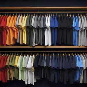 fast fashion concept with full clothing store