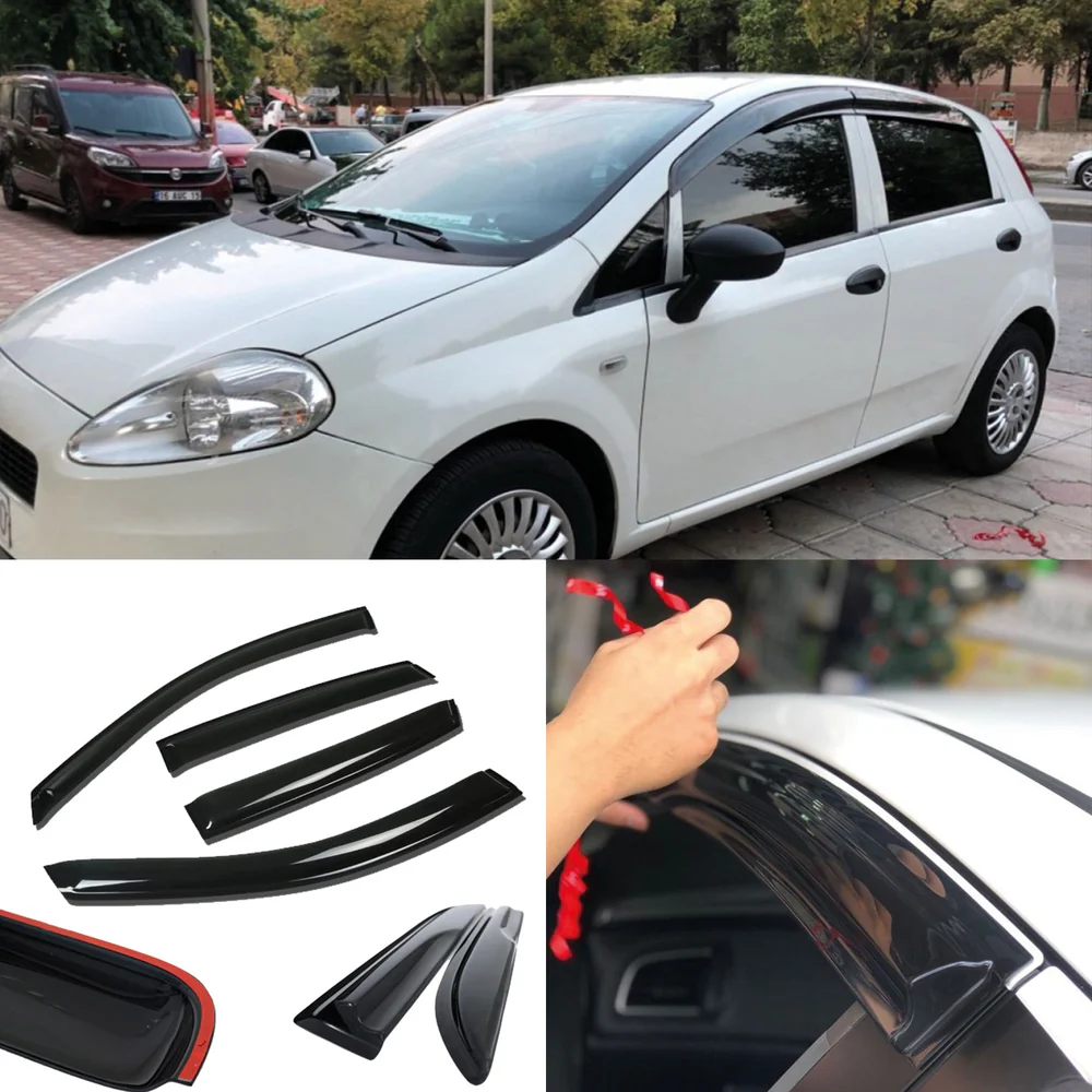 fiat punto grande evo 2006+ ablakemelő, 4 darabos esővédő, szélterelő