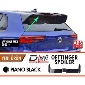 VW Golf 8 Oettinger stílusú hátsó spoiler zongoralakk fekete ABS / 2020 +